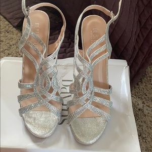 Silver sandal heels